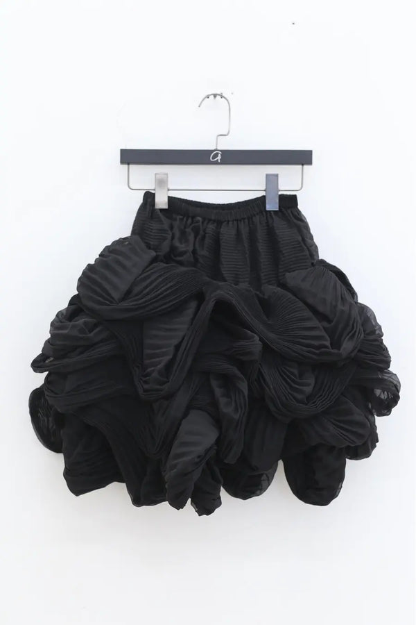 CAROLINE HU Jellyfish pleated skirt SS22BKSK03 Black PCH6